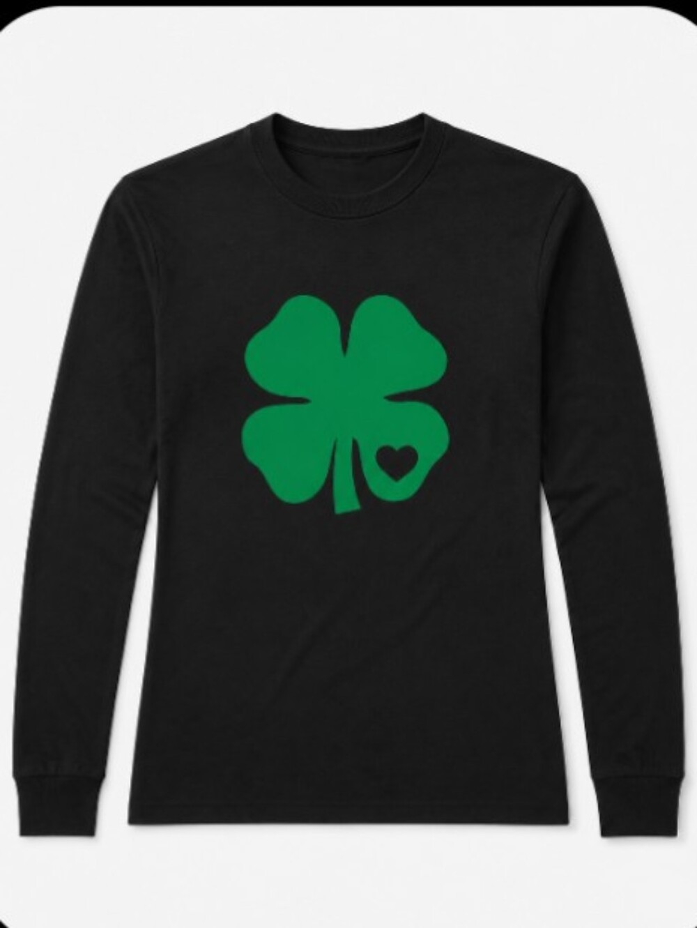 Long Sleeve St Patrick's Day Four Leaf Clover T Shirt